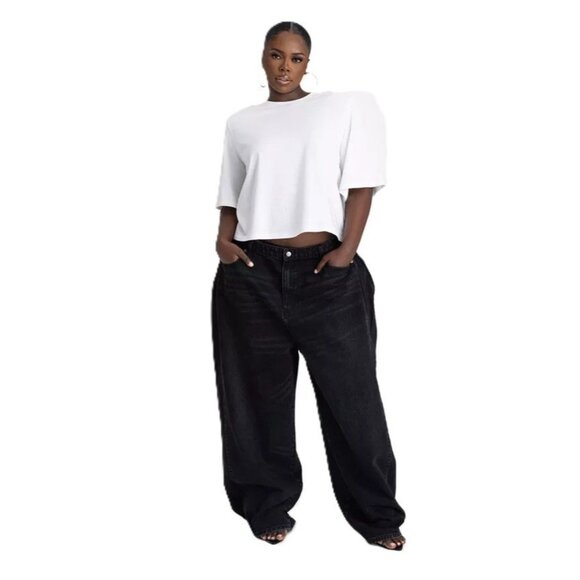 KBB by Kahlana The Rachel Jean Low Rise & Wide Leg Black Wash Jeans - Size 24 3X - Picture 3 of 6